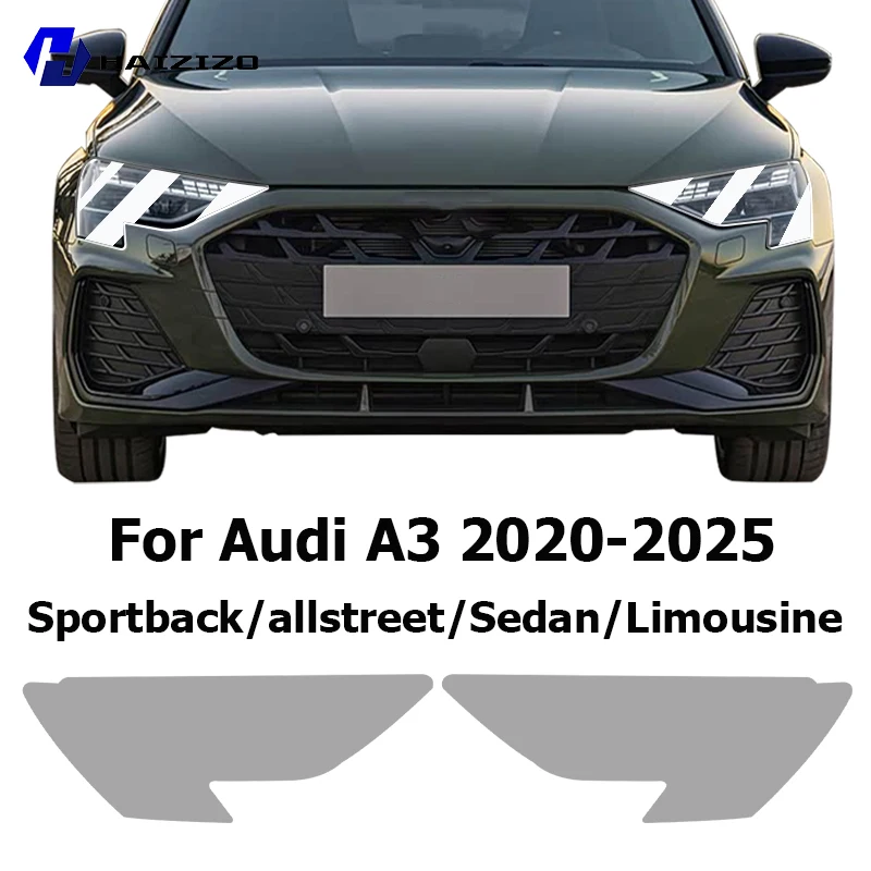 

For Audi A3 2020-2025 Smoke Black Car Headlight Protective Film TPU Anti-Scratch Vinyl Wrap Kit for Auto Light Custom refit PPF
