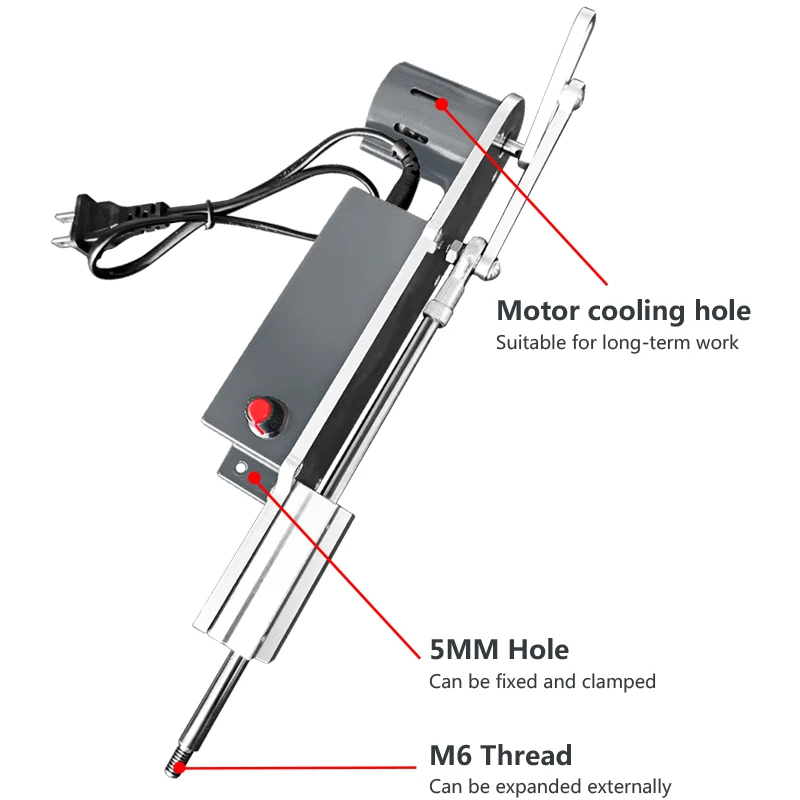 110V-220V Verstelbare Snelheid Heen En Weer Bewegende Lineaire Machineslag 20Mm-120Mm Telescopische Lineaire Tuimelaar Actuator Met Connector