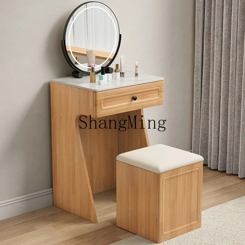 

FG small apartment solid wood multifunctional with makeup mirror slate dressing table dresser