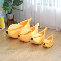 Banana Cat Bed House Funny Cute Cozy Pet Cat Nest Warm Comfort Soft Washable