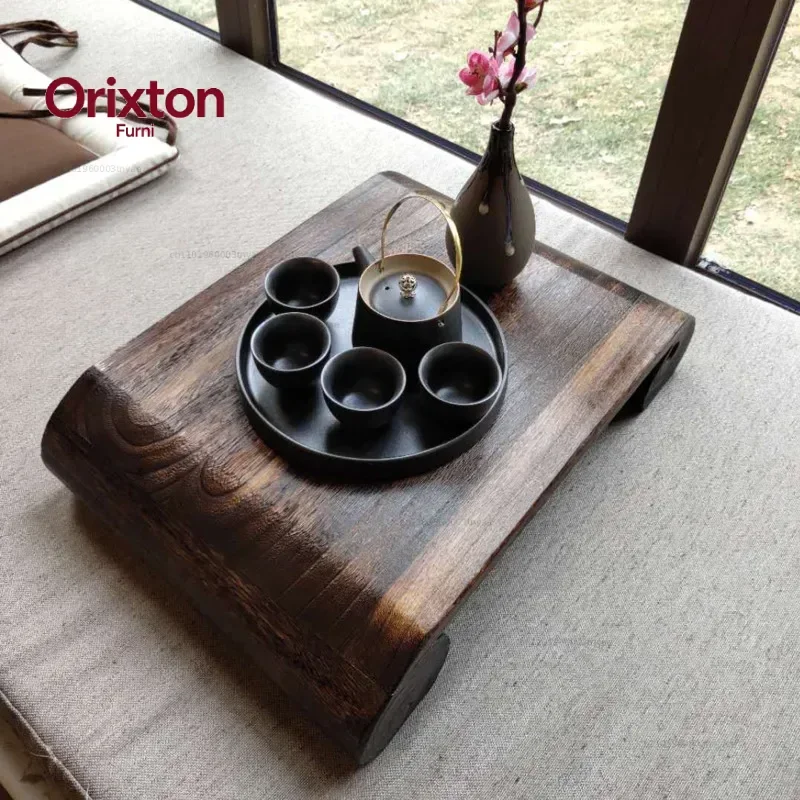 Small Bay Window Table Japanese Style Low Table Solid Wood Mat Tatami Side Table Balcony Cozy Desk