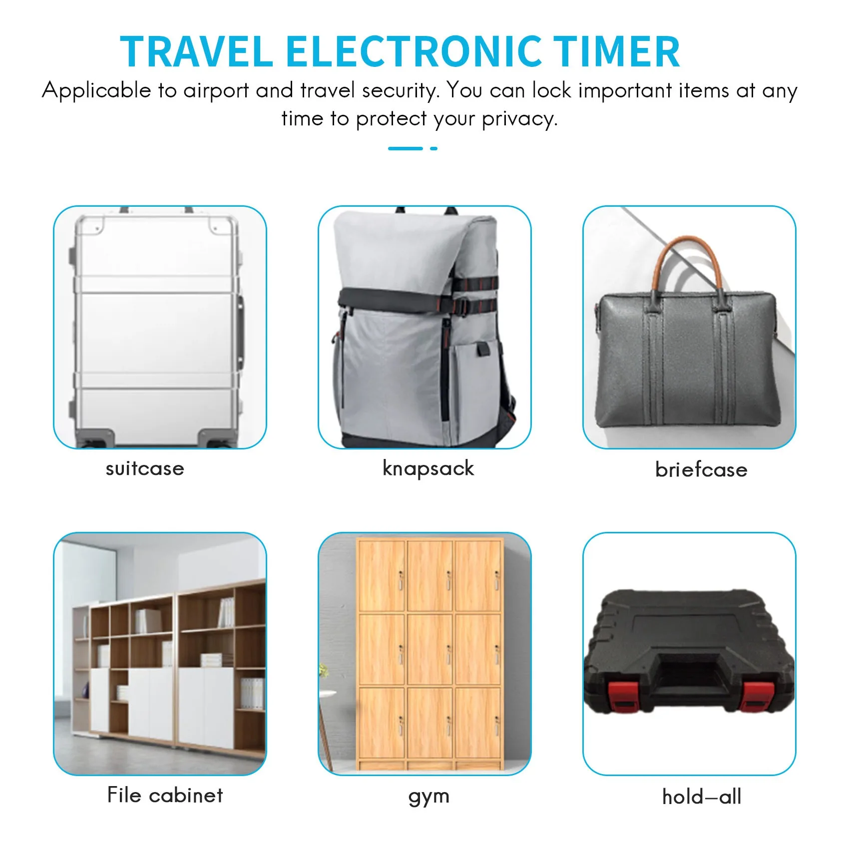 A25F-Smart Time Lock LCD Display Time Lock USB Rechargeable Temporary Timer Padlock Travel Electronic Timer
