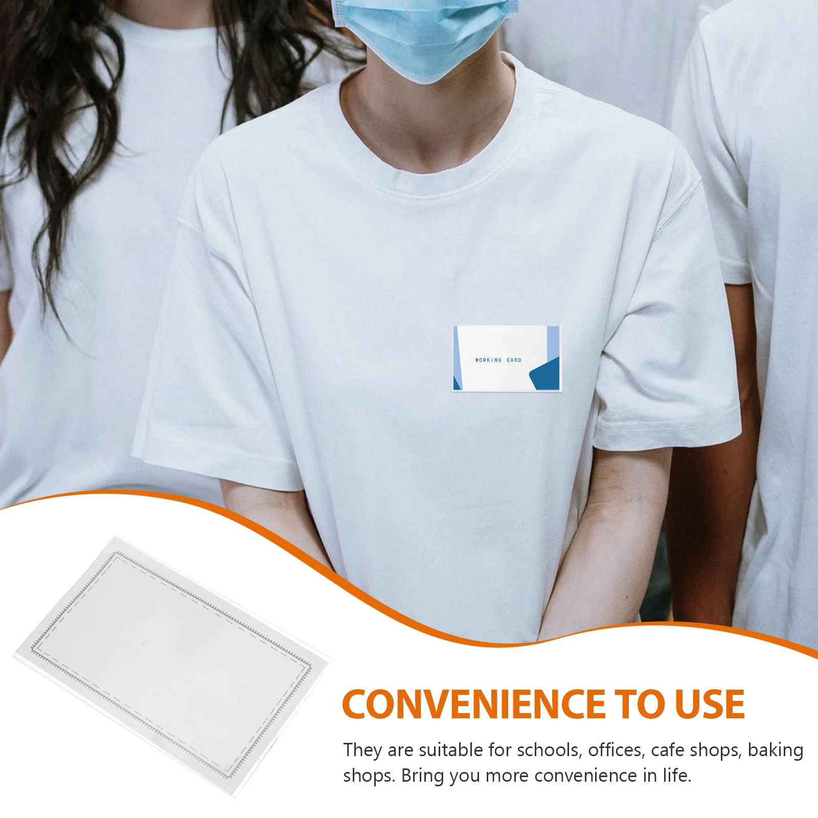 

50Pcs Clear PVC Name Badge Holders Smooth Surface School Office Supplies Name Tags with Clips School Employee Badge Holder