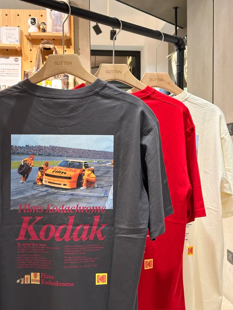 Camiseta Vintage con Gráfico de Coche de Carreras Nascar Pit Stop de Kodak Kodachrome, de Algodón Suave, Estilo Casual y Holgado para Hombre y Mujer