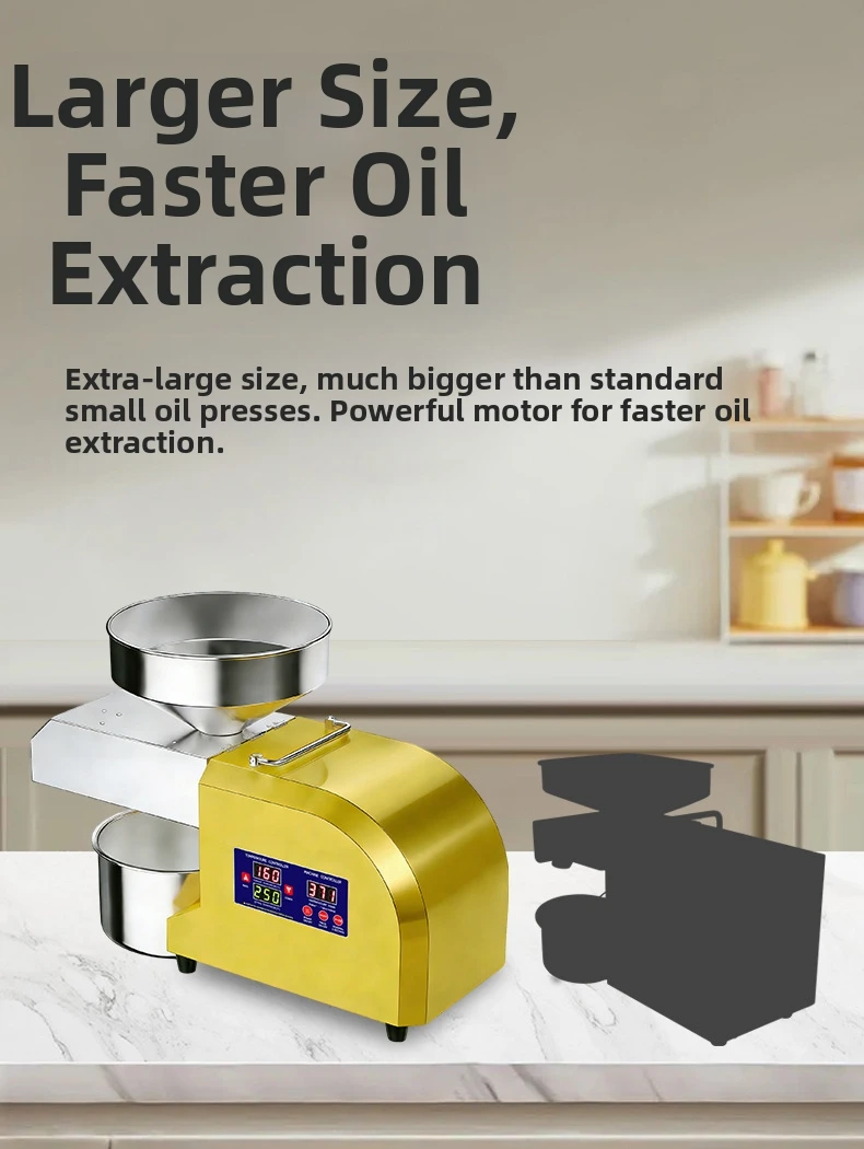 Z7 1200W Kommerzielle Ölpresse aus Edelstahl 304 - Automatisch für Erdnüsse/Sesam/Raps, Hocheffizient für den Haushalt – Detail 5