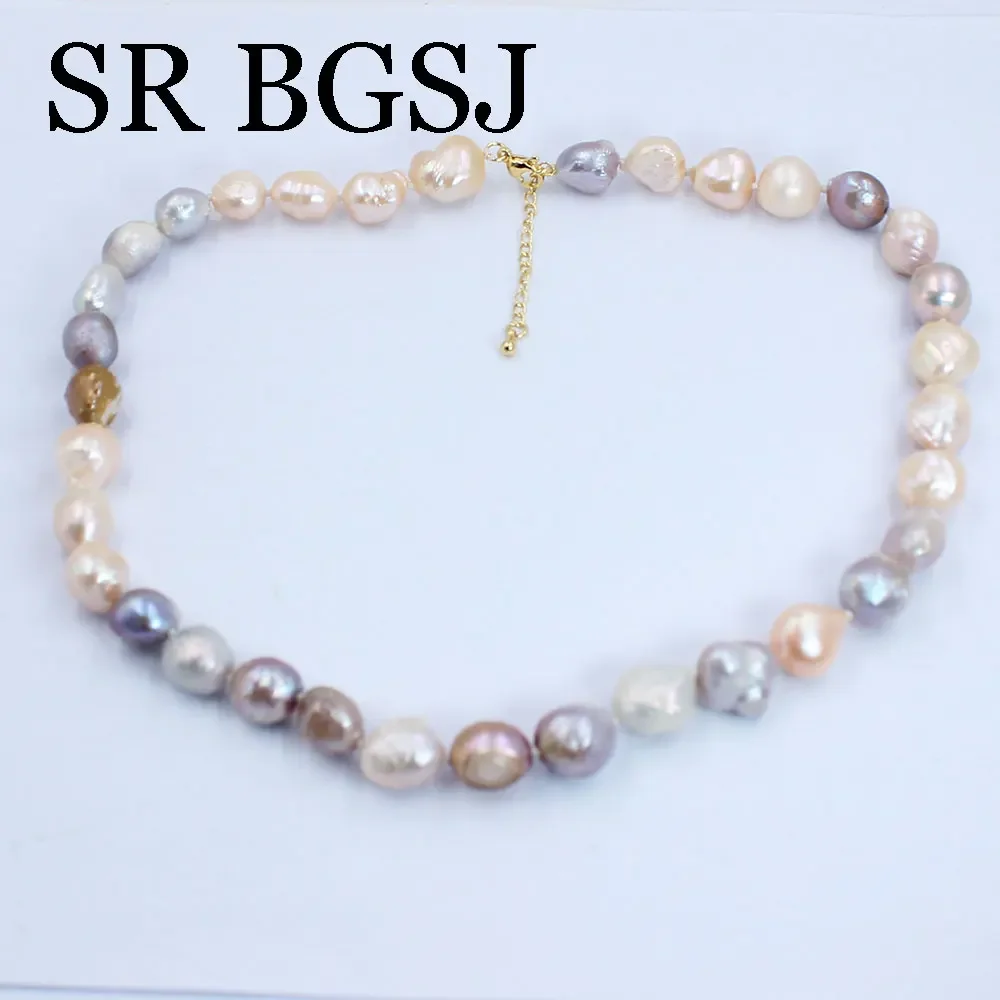 10-11mm Genuine Natural Freshwater Purple Pearl Short Chokers Necklace for Women Jewelry Mother\'s Day Gift 18inch