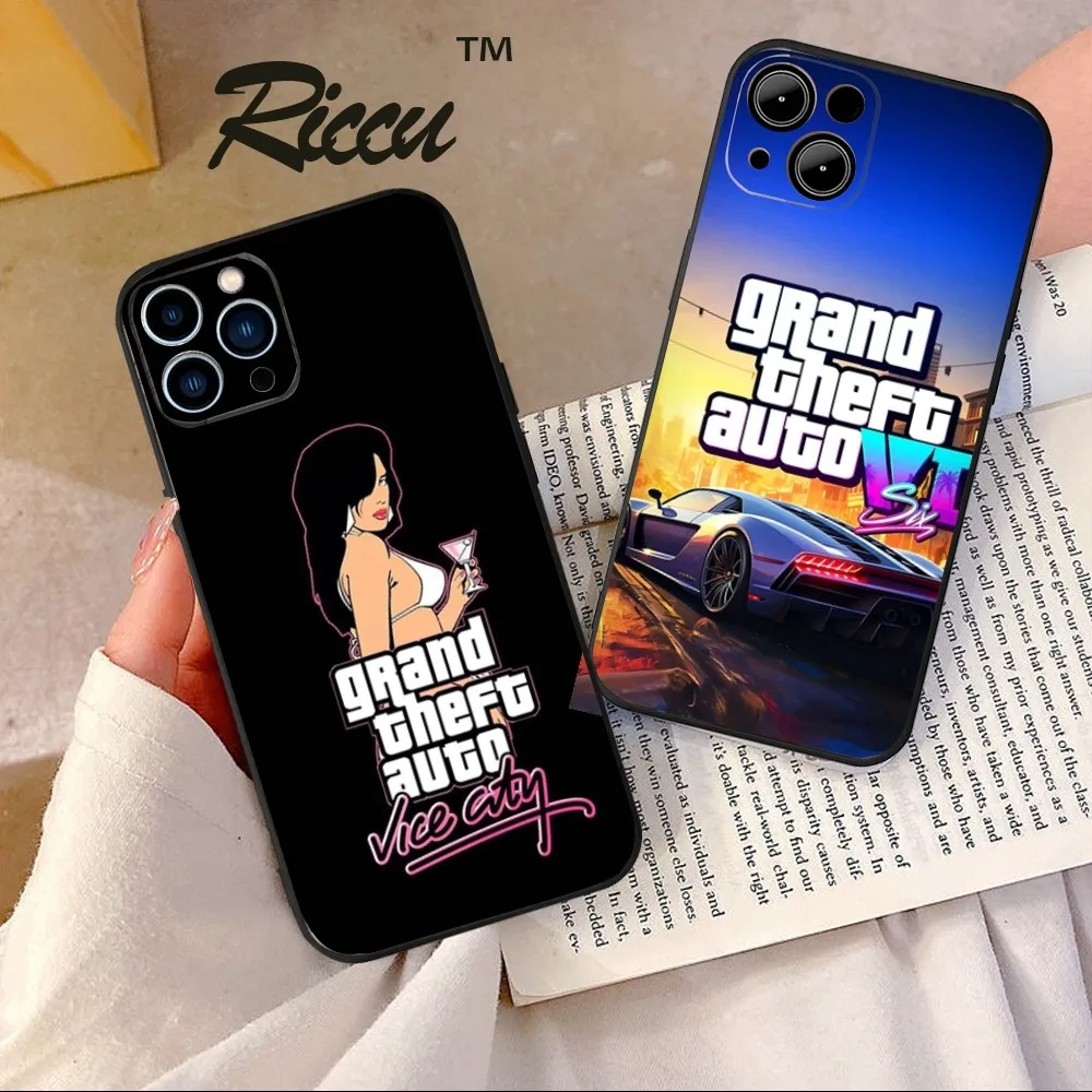 Game G-GTA 5 6 Vice City  Phone Case  For IPHONE 15,13,14,12,Mini ,11, Xr, X ,Xs Pro Max 8, 7 Plus Back Cover