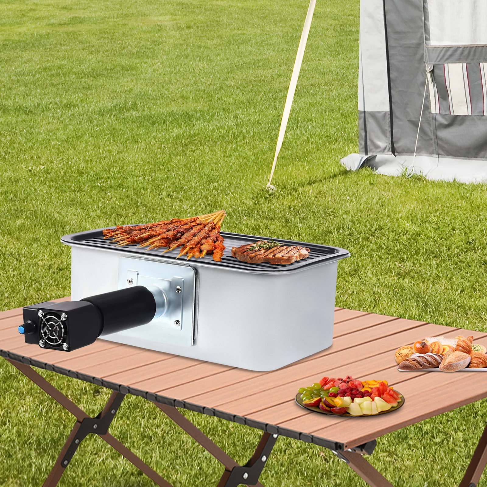 

Portable Camping Barbecue Grill Portable Camping Grill Outdoor Barbecue Grill 0.8W 4.5*4*6.5cm Fan