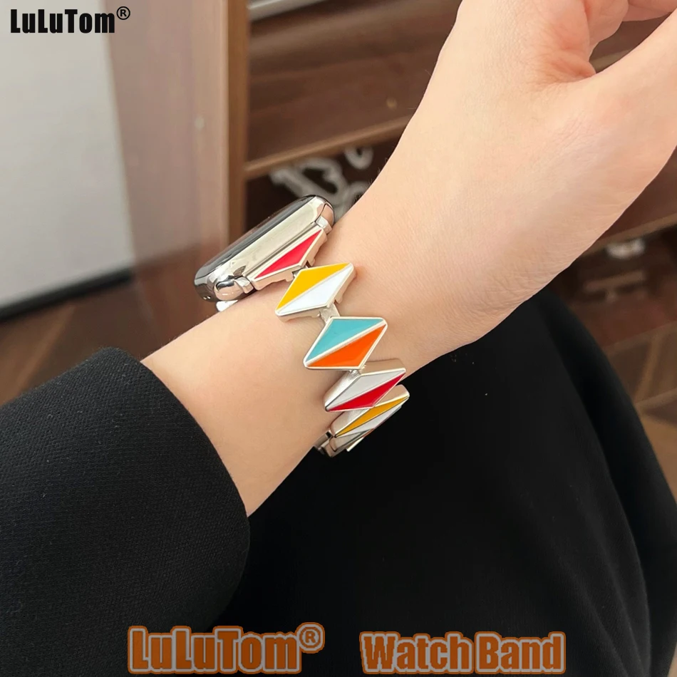 Rubik's Cube Strap For Apple Watch Band 9 8 7 6 5 4 Ultra 2 Luxury Jewelry Iwatch Series 38mm 40mm 41mm 49mm 44mm 45mm Bracelets