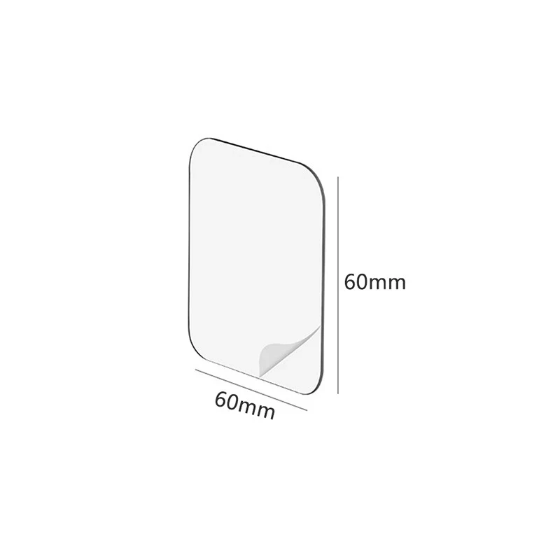 강력한 양면 테이프 투명 방수 벽 스티커, 욕실 홈 장식, 나노 양면 테이프, 60x60mm, 5 개, 20/50 개