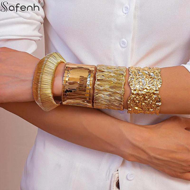 1PC Fashion, Punk Metal Bracelets Punk Metal Bracelets For Women Men Geometric Cuff Bangles Personality Exaggerated Hand Jewelry