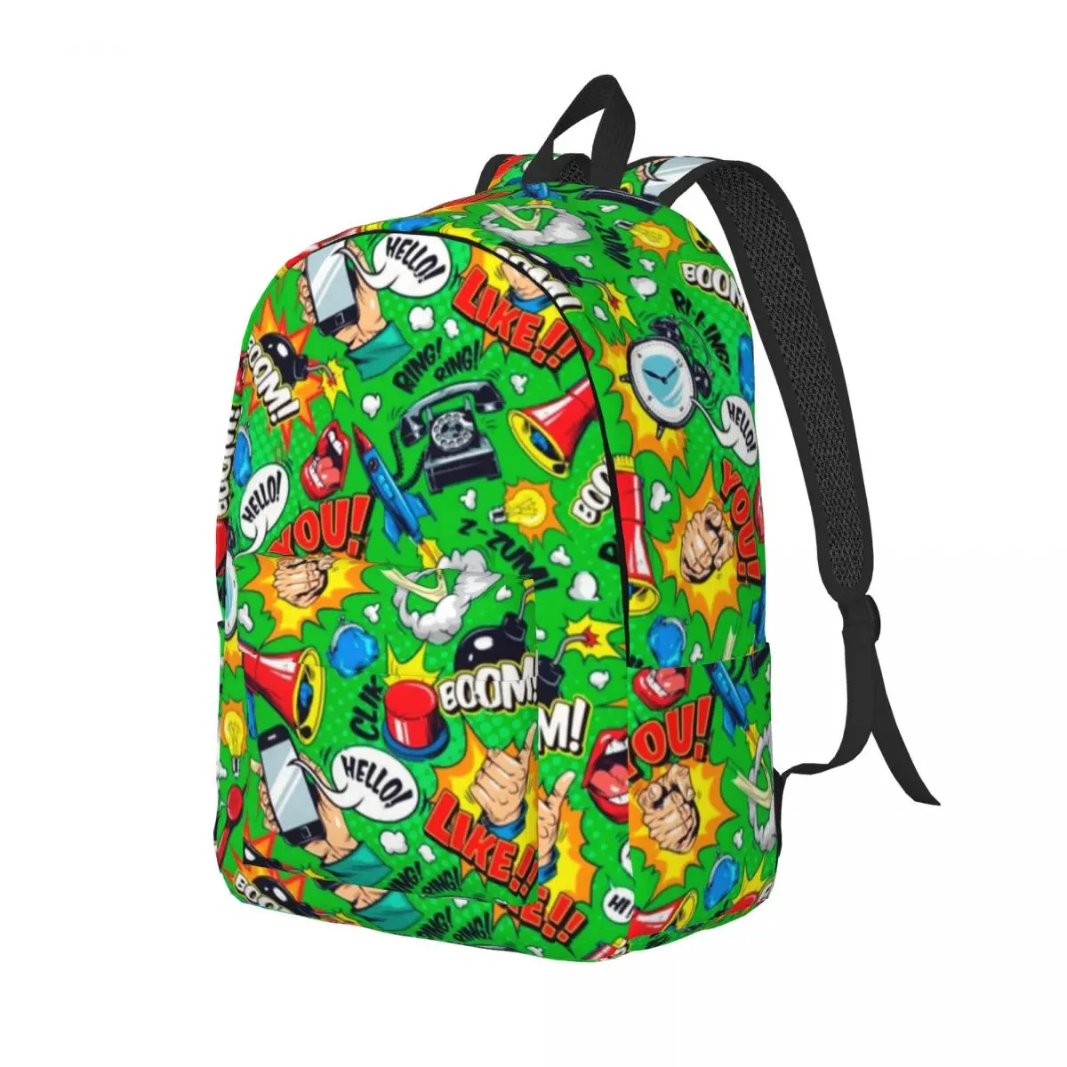 Vintage Superheroes Comic Book Collection for Men Women Student School Bookbag Canvas Daypack Middle High College Gift