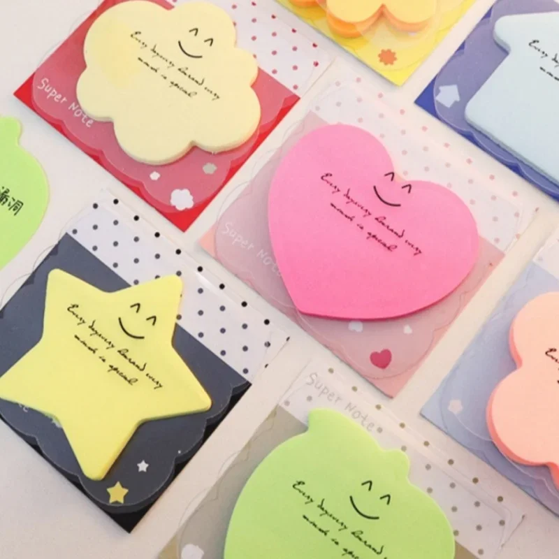 Cute Cartoon Note Stickers Candy Color N Times Stickers Four-leaf Clover Note Pad Creative Office Message Stickers