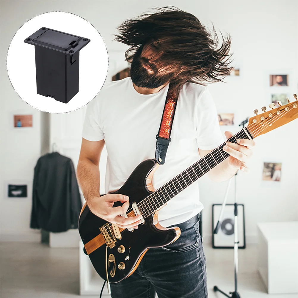 2 Pcs Lj02 Box Guitar Container Pickup Holder Parts Case 9-volt Bass Durable Cover 9V
