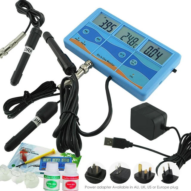 PHT-027 Multifunctionele 6-in-1 ORP MV PH CF EC TDS Ppm Meter Tester Waterkwaliteit Monitor