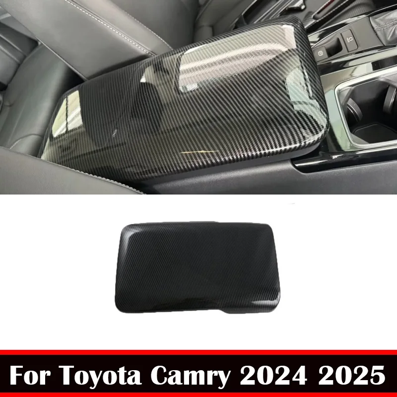 For Toyota Camry 9th 2024 2025 ABS Carbonfiber Center Console Side Armrest Panel Cover Trim Storage Protective Cover accessories