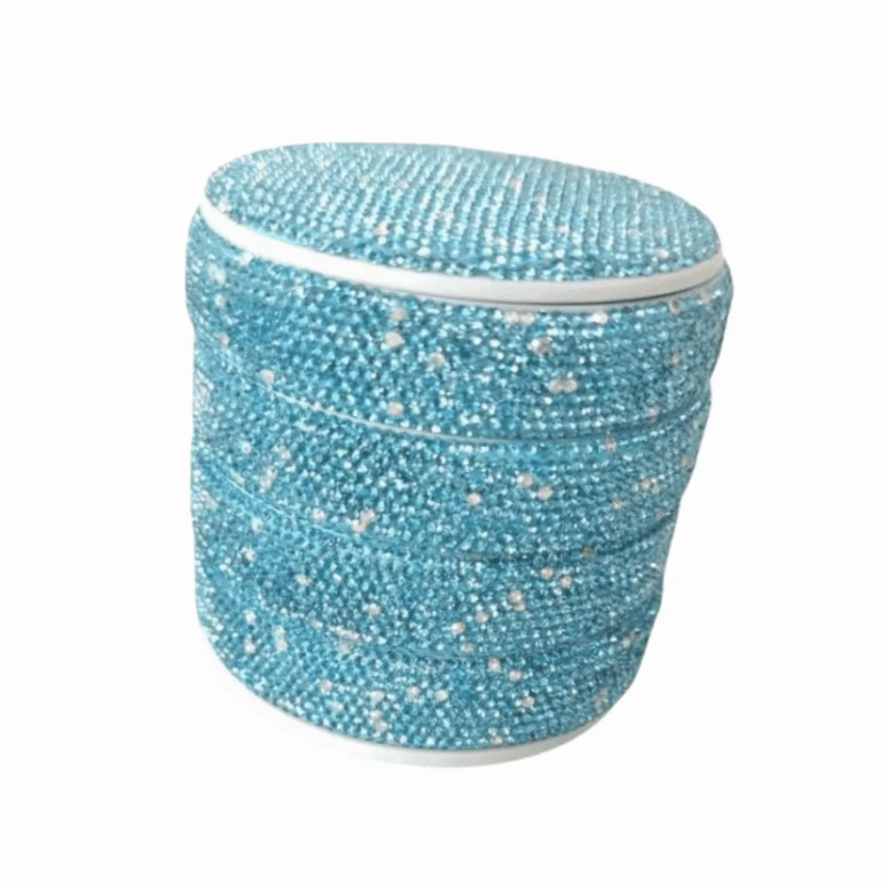 

4 Layers Rotating Jewelry Storage Box Rhinestone Earring Holder Necklace Desk Organizer Display with Lid Ring Bracelet Storage