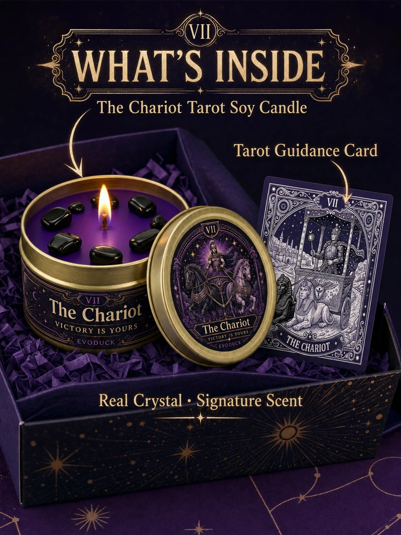 EVODUCK La Candela Tarot Carro - Black Tin Candle recensione e prezzo