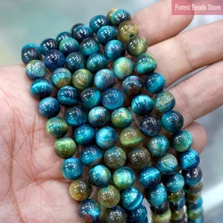 Natural stone Beads Blue Tiger Eye Round Loose Beads Diy Charm Bracelet Earrings for Jewelry Making 15