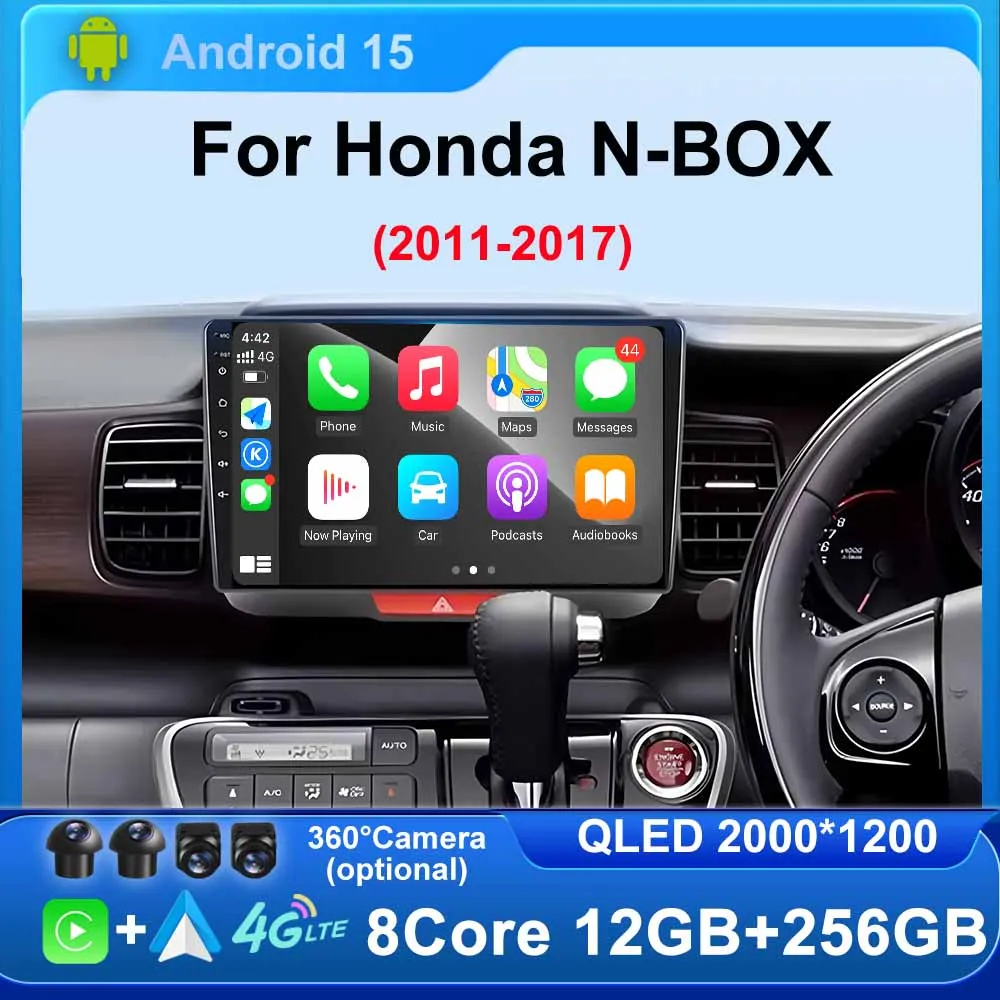 

For Honda N-BOX 2011-2017 Car Radio Multimedia Video Player Android 15 GPS Navigation Wireless Carplay WIFI 4G Bluetooth