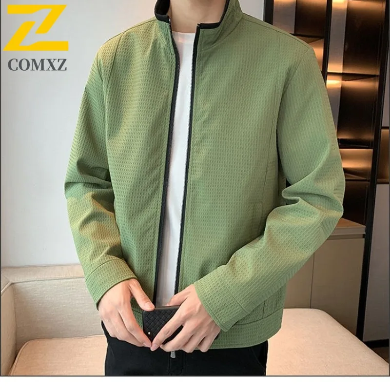 

​COMXZ Men Spring Autumn Outdoor Jacket Windproof Waterproof Loose Fit Coat Urban Casual Streetwear Multi-Pockets​ windbreaker