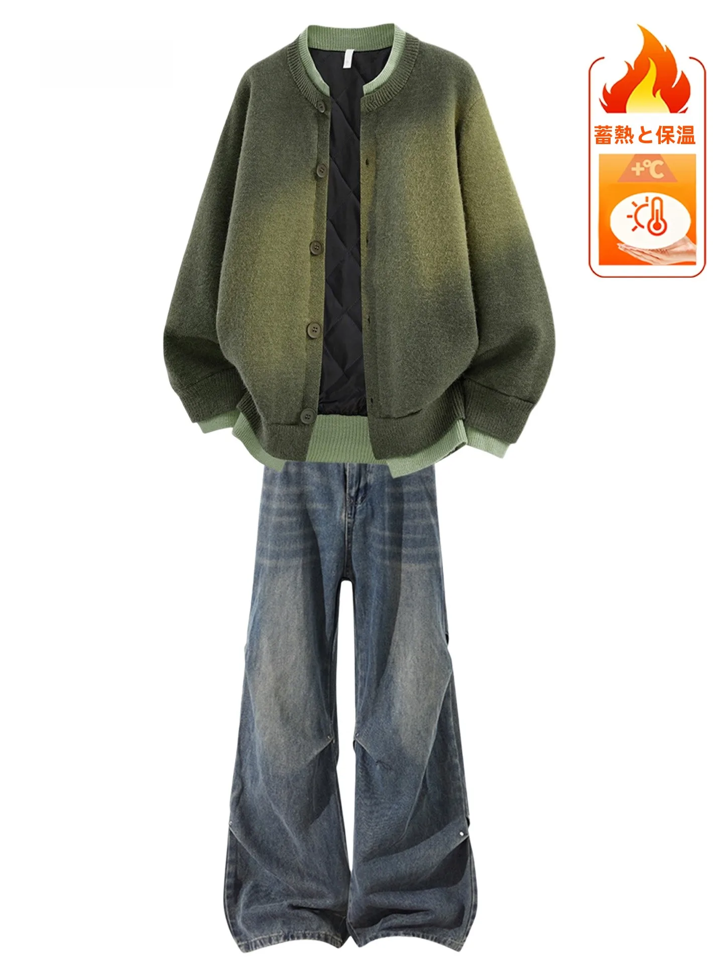 ensemble-de-survetement-en-coton-epais-vert-glm-pour-homme-style-coreen-collection-printemps-2026-vetements-d'hiver-decontractes-tenue-de-sport-tricotee-a-manches-longues