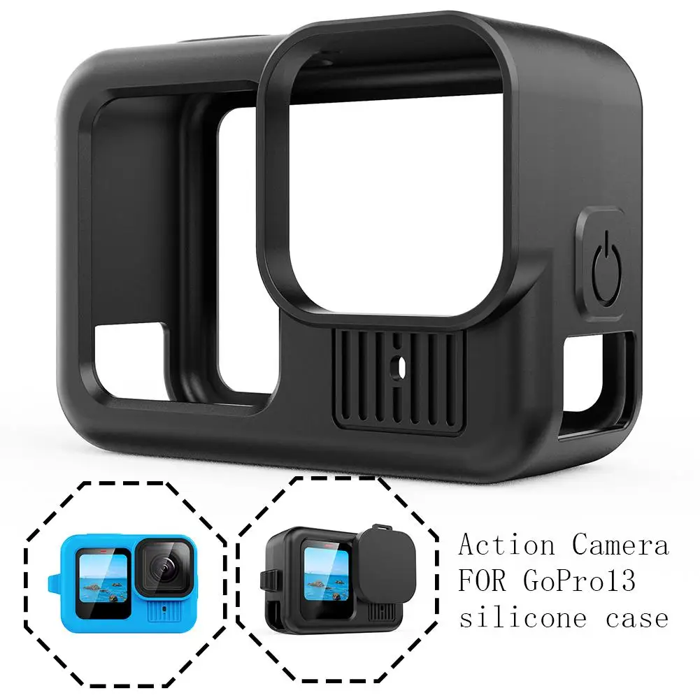 Accesorios para Cámara de Acción deportiva GoPro13 (cubierta de silicona antipérdida + + cubierta lateral de lente) con cubierta cuerda para cámara T0B3