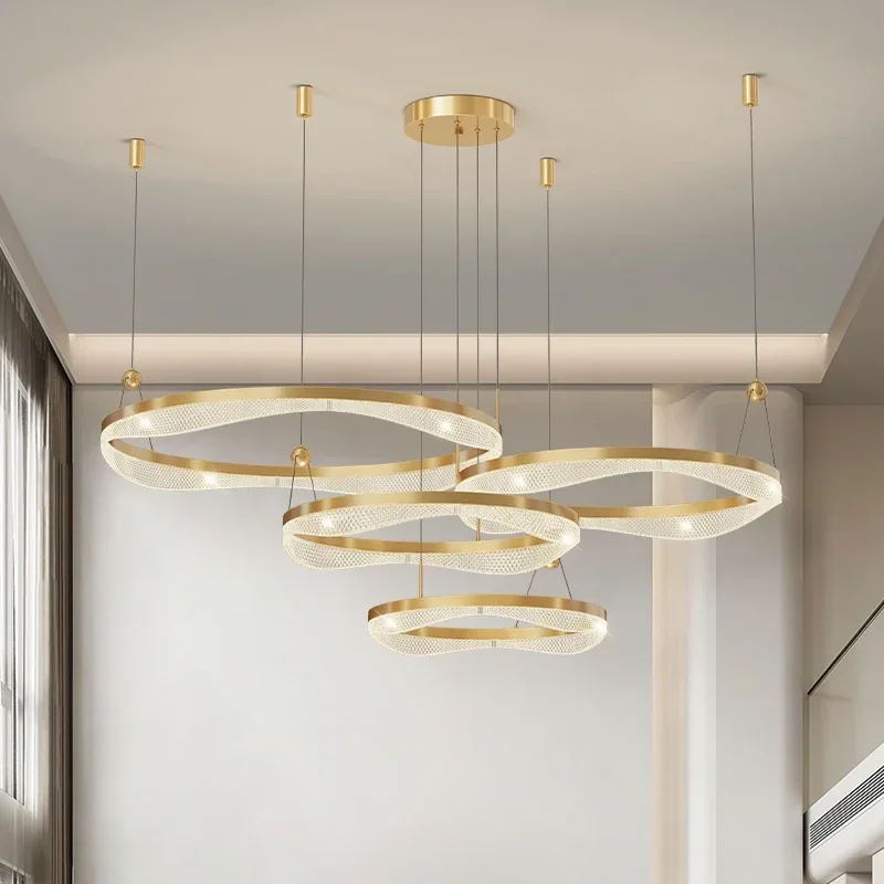 Modern LED Pendant Lamp Lights Hanging Ceiling Chandelier for Living Room Bedroom  Light  Dining  Ring