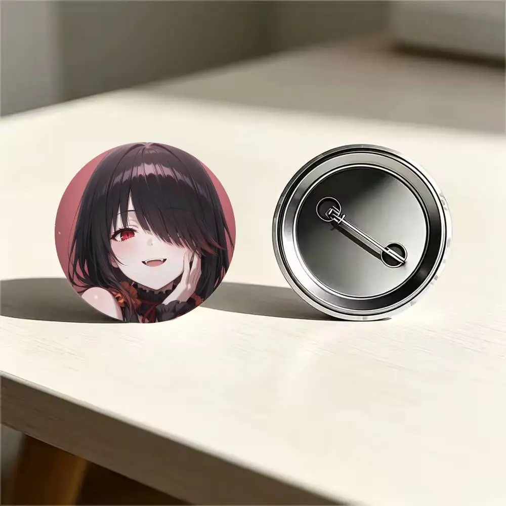 Cute T-Tokisaki K-Kurumi 25 32 44 58 75mm Round Badges Brooches Lapel Pins Fashion Accessory Holiday Present Gift