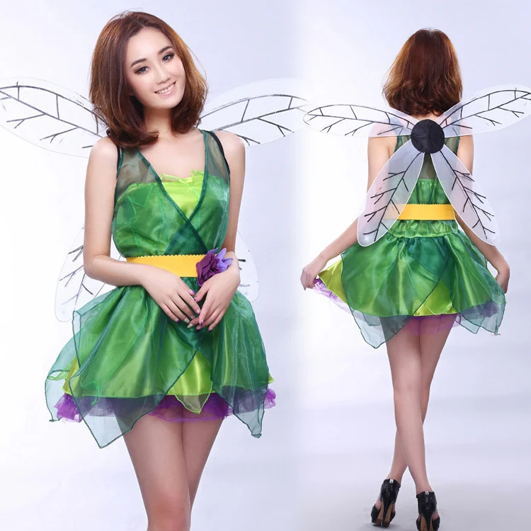 

Halloween Costume Forest Green Fairy Princess Cosplay Anime Outfit Performance Stage Costume Women's Traditional Wear