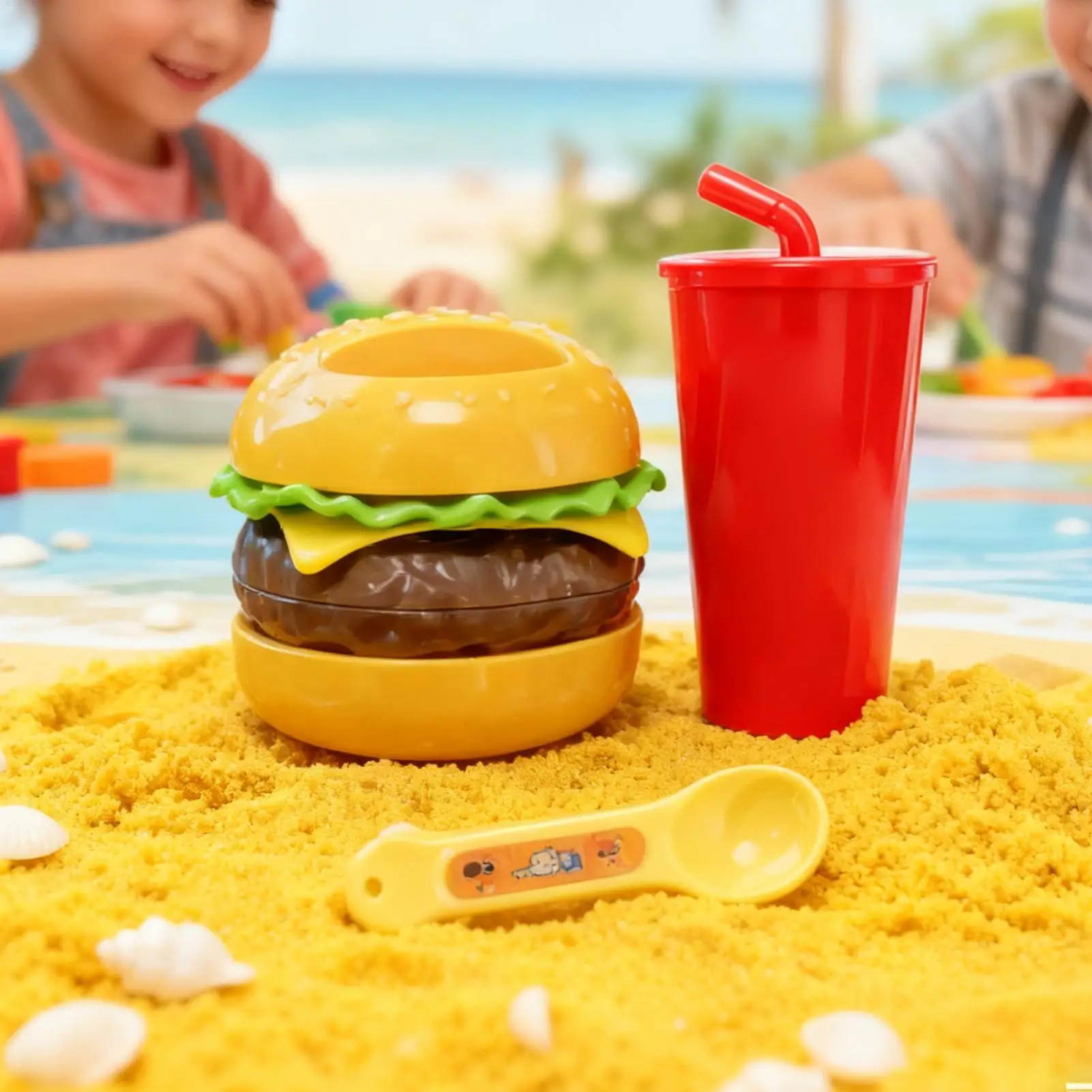 Set Makanan Mainan Hamburger, Mainan Edukasi Anti Stres, Set Makanan Cepat Saji Lentur untuk Bermain Peran di TK, Prasekolah, Ruang Kelas, dan Rumah