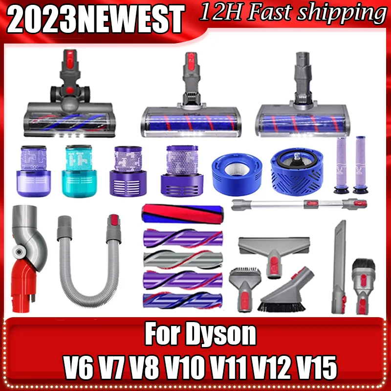 For Dyson V6 V7 V8 V10 V11 V12 V15 Handheld Vacuum Cleaner Accessories Washable HEPA Filter Roller Brush Head Replacement Parts