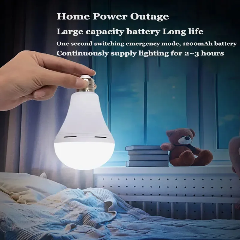 E27 Rechargeable LED Lamp Bulbs 9W 15W High Brightness Emergency Light Bulb Outdoor Camping Fishing Portable Lamps Lights