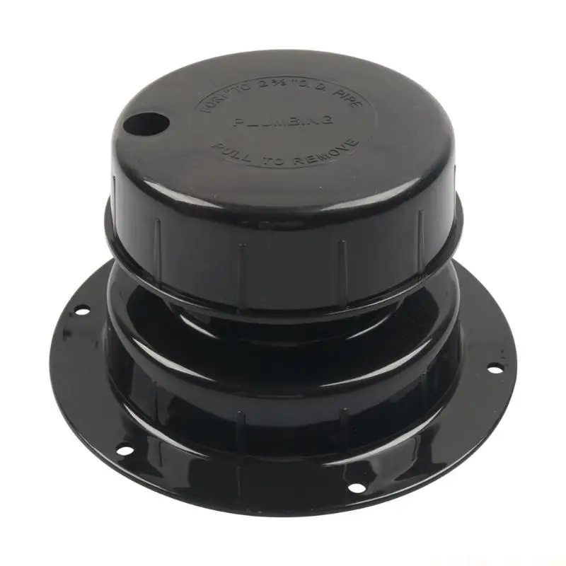 J0MA Sewer Vent Cover with Black Flange Cap and Mesh Screen Hood