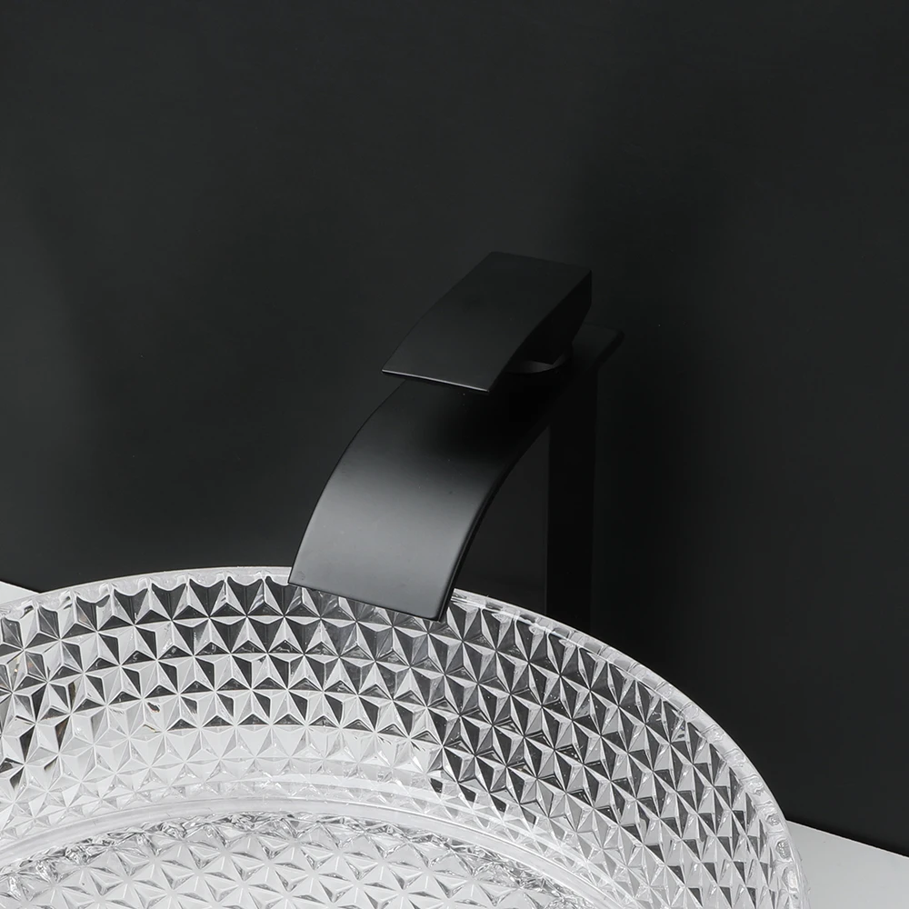 Imagem -03 - Jieni-conjunto de Bacia de Vidro Espesso Transparente Pia do Banheiro em Forma de Diamante Textura Torneira Preta Fosco Drenagem Pop-up Torneira Misturadora
