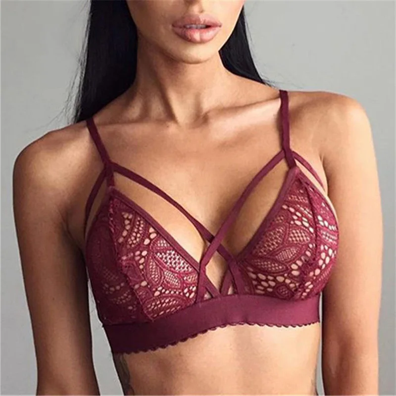 See Through Lace Mesh Unlined Bra Lace Bras Bralette Sexy Unpadded for Women