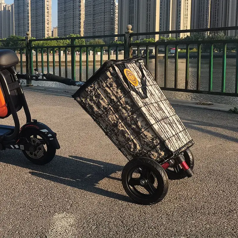

Hxl bicycle rear trailer - folding shopping cart, portable camping wagon