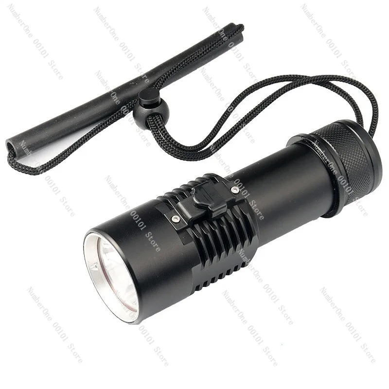 LED Outdoor 80-Meter Diving Exploration Flashlight, High-Intensity Aluminum Alloy Waterproof Flashlight for Outdoor Adventures