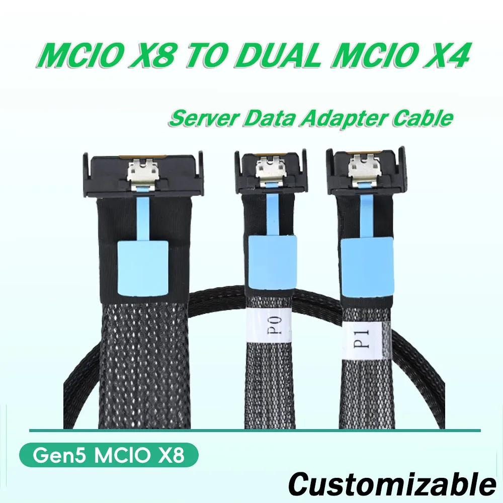 

Gen5 MCIO X8 To Dual MCIO X4 Server Data Cable for Pc Customized Gen5 MClo X8 Adapter SFF-8611 8639 8643 SATA3.0 Male To Male