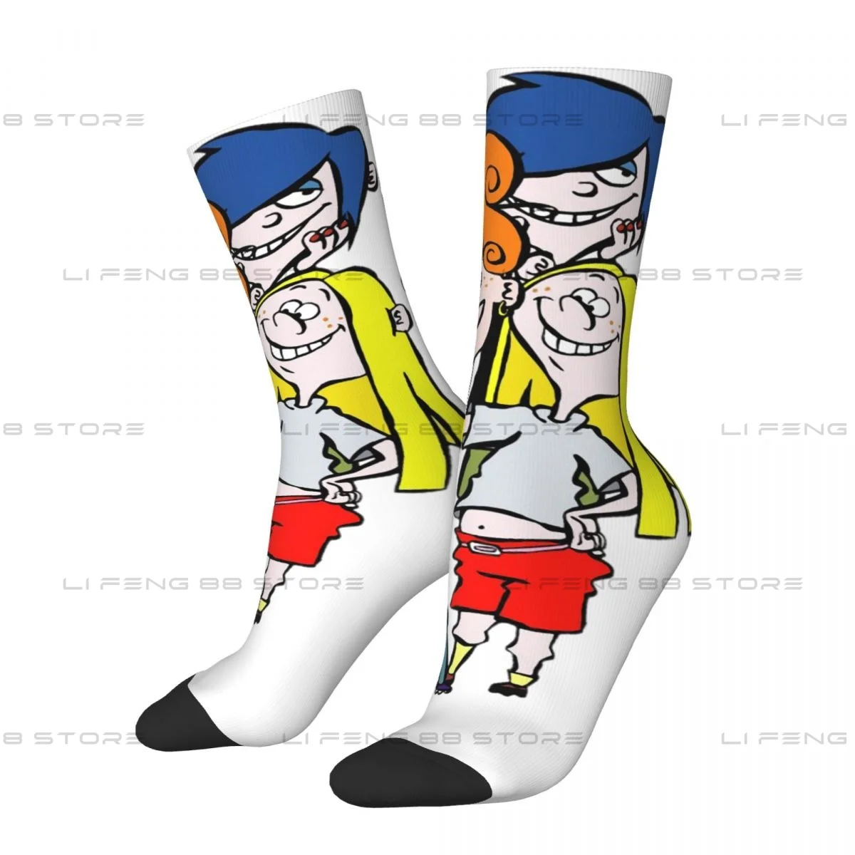 Ed Edd n Eddy The Mis-Edventures Unisex Winter Socks The Kankers Windproof Happy Socks Street Style Crazy Sock