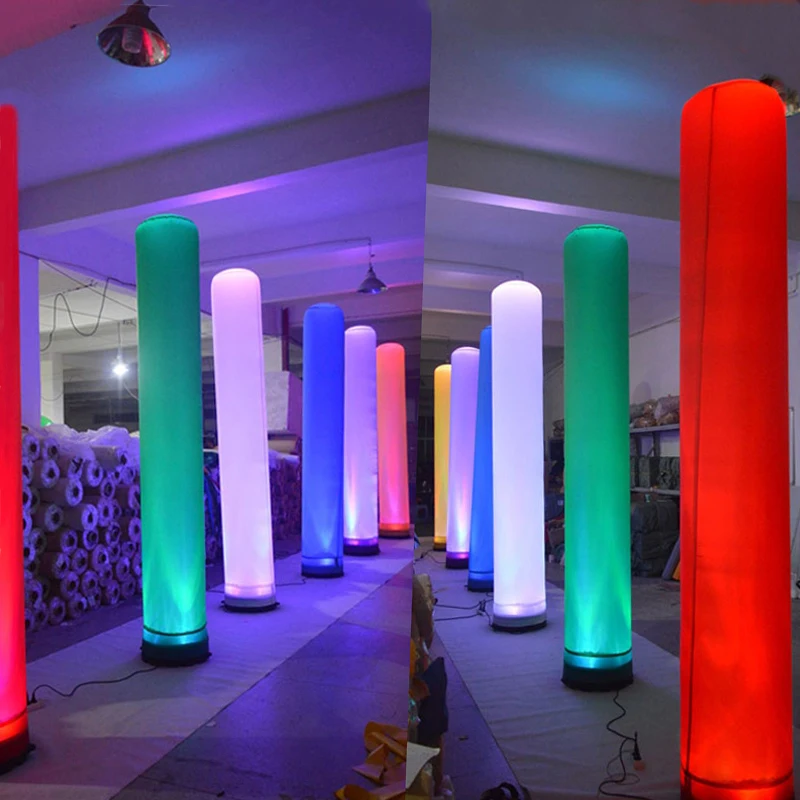 

LED Inflatable Tube Pillar 2PCS Set Changeable Colors With Blower For Wedding Site Event Decoration Lighting Post Master New