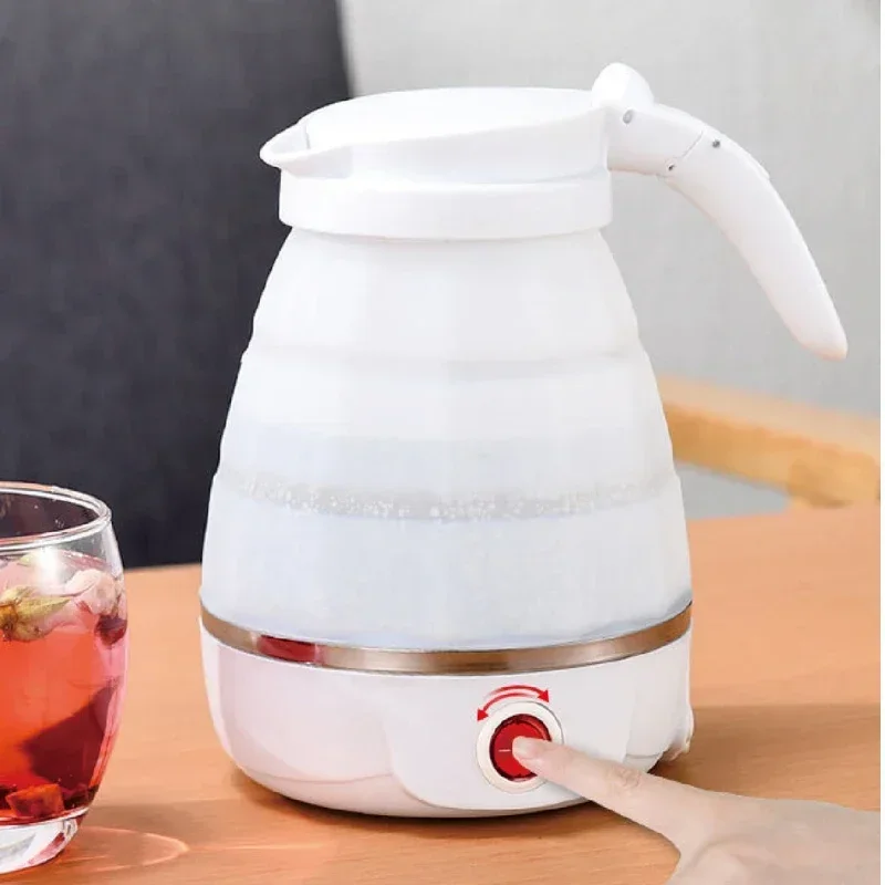 

220v Home 600ml Folding Kettle Silicone Ortable Mini Outdoor Travel Kettle Retractable