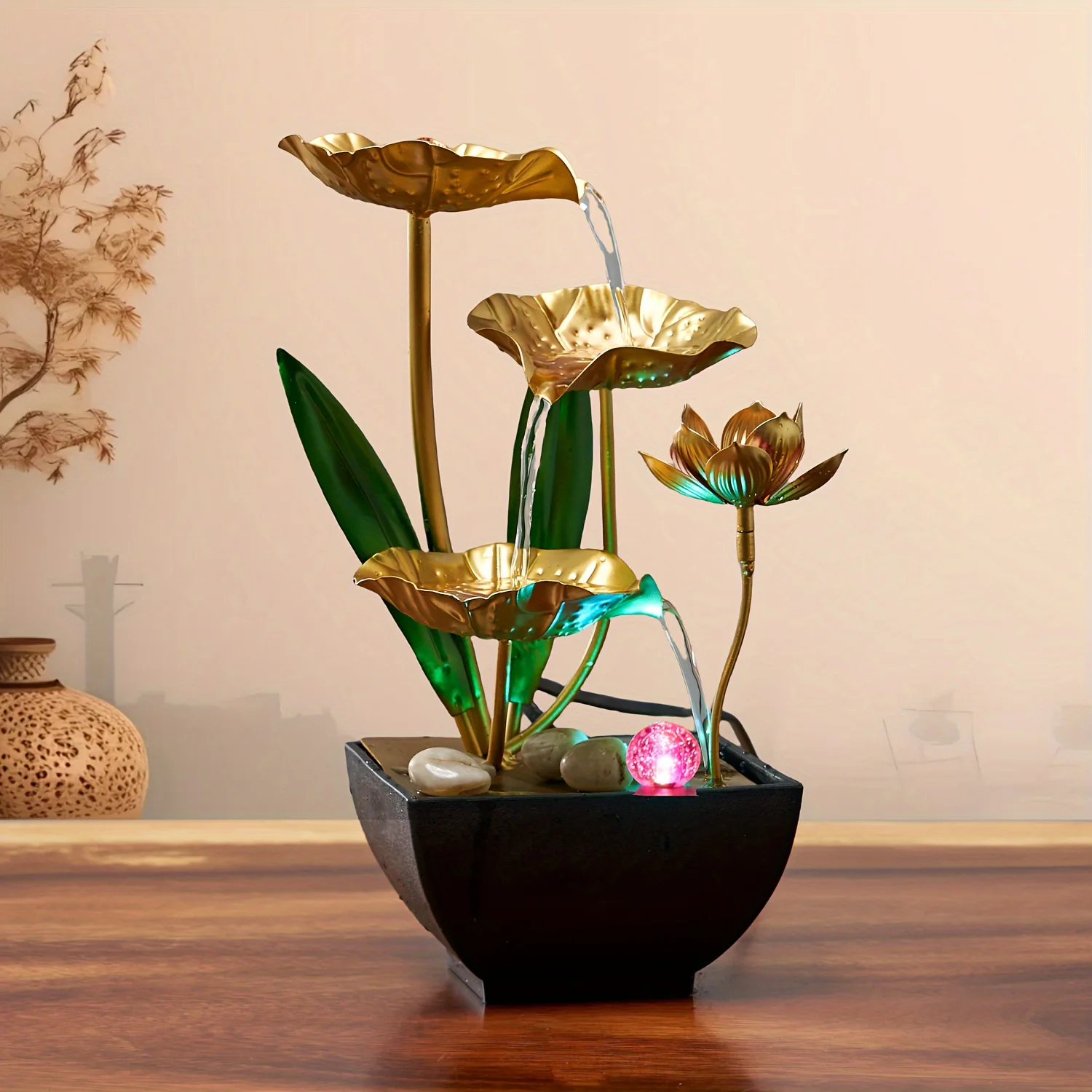 1PC Small indoor fountain automatic circulation humidifier desktop decoration living room and bedroom relaxation crafts