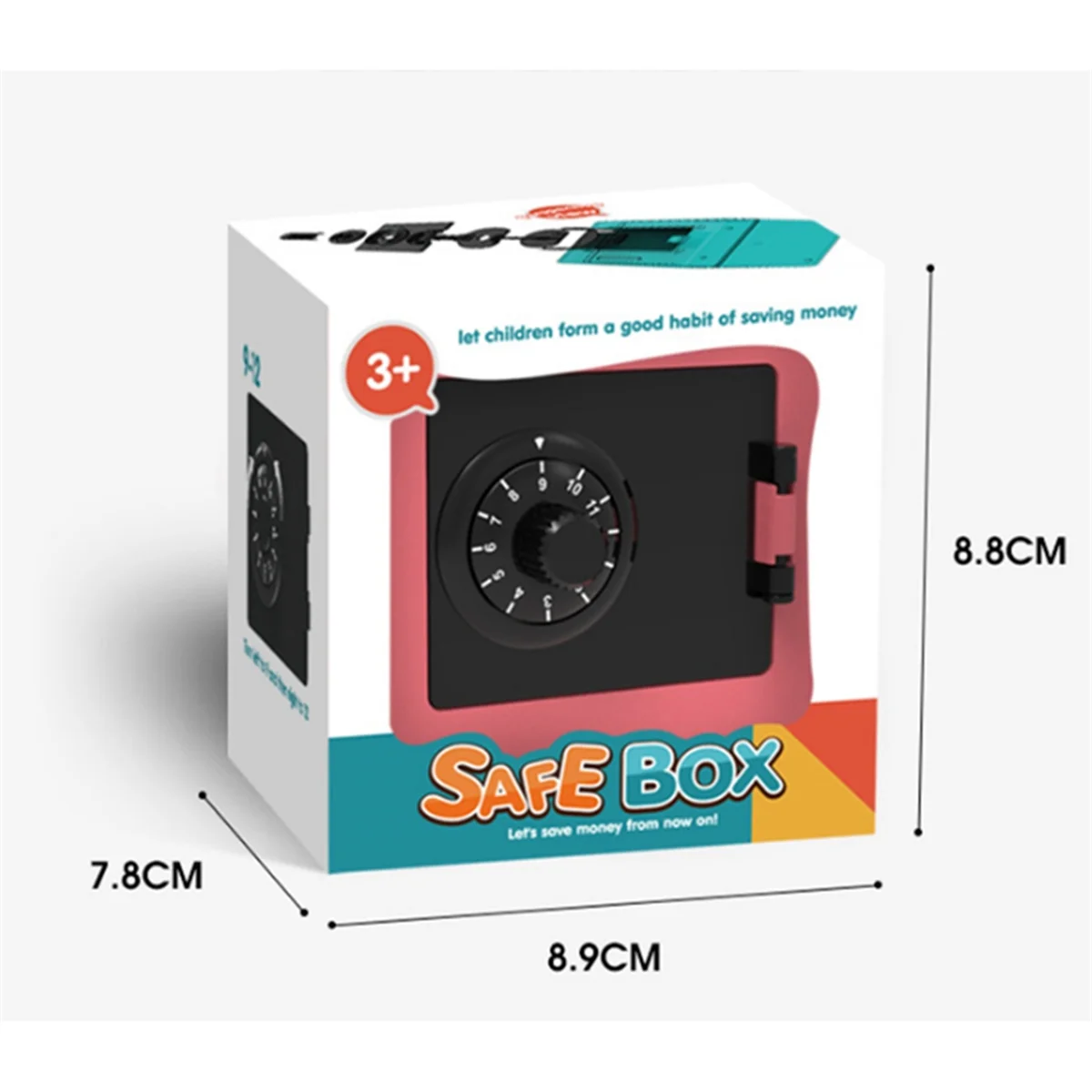 T36C ATM Rotating Password Bank Money Box Cash Coin Saving Boxes Simulation Bank Safe Deposit Toy Children Jewelry,Blue