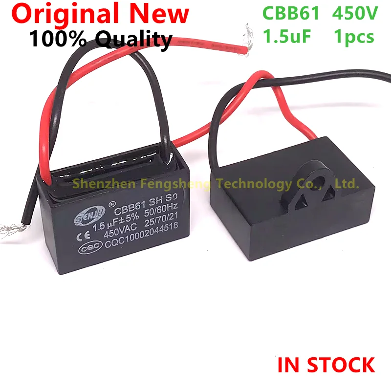 

CBB61 Capacitor 450vac Fan Starting Capacitor 450V 1.5uf Motor Run Capacitor