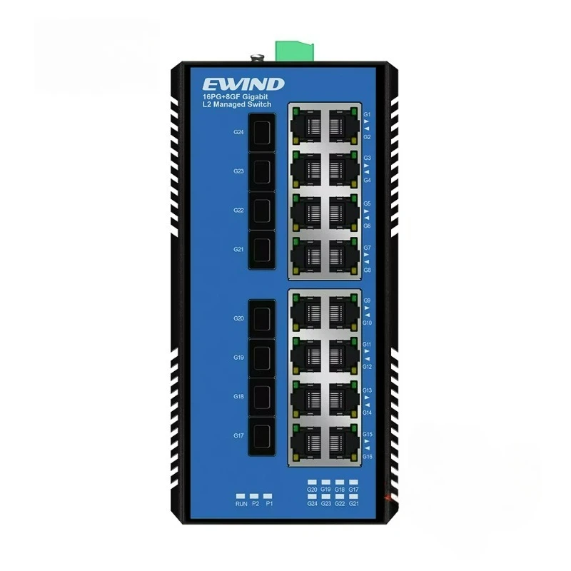24 Ports Industrial Gigabit Layer 2+ Managed DIN-Rail Switch IP40 Network Ethernet Gigabit PoE Switch