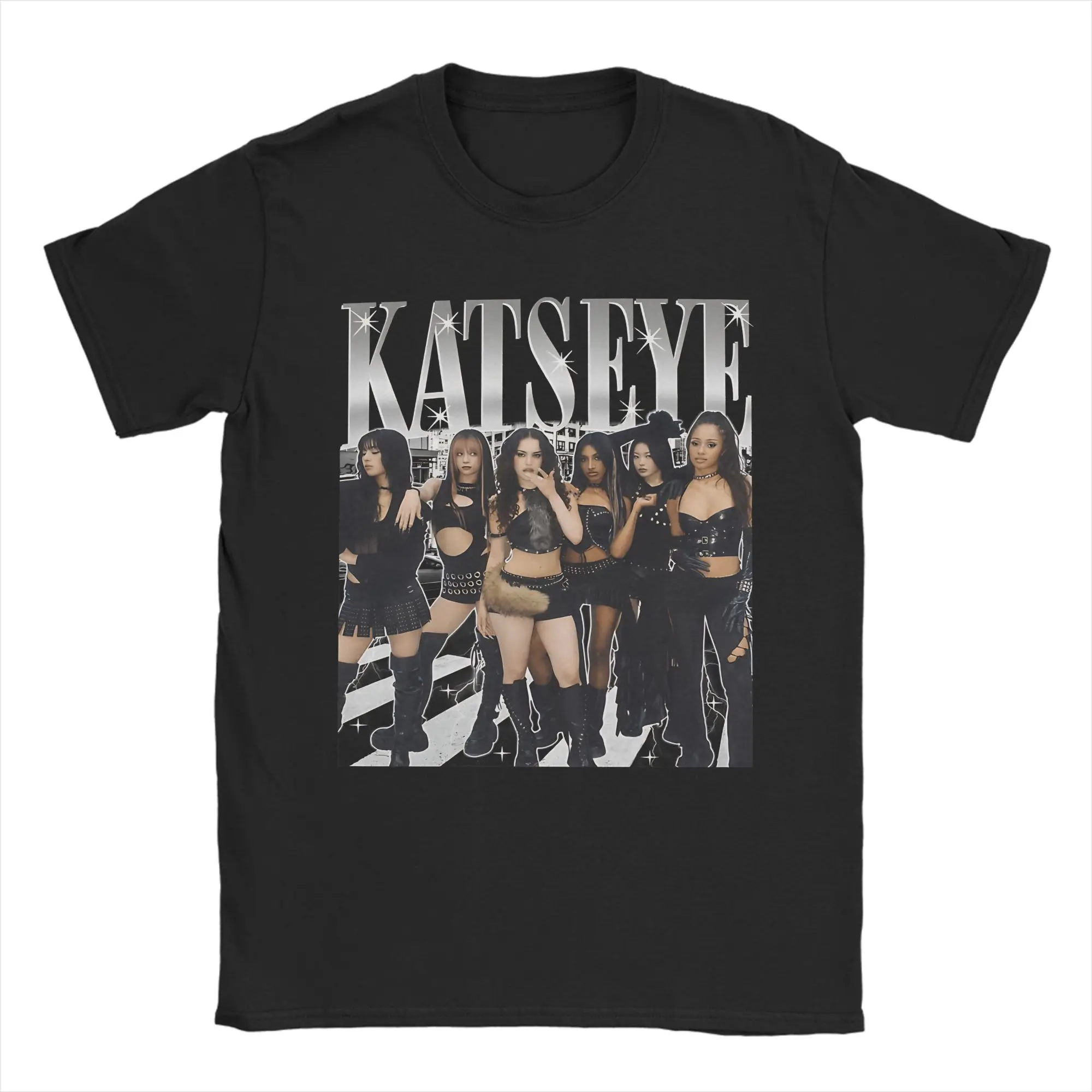 Katseye Kpop Idol T Shirt Men Women Pure Cotton Vintage T-Shirts Round Neck Gnarly Album Tees Short Sleeve Clothing 6XL