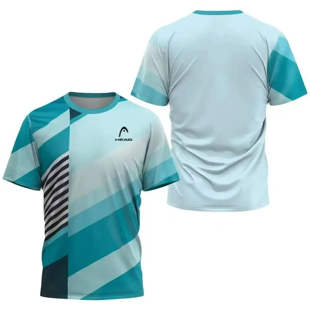 Herren T-Shirt Schnelltrocknend Badminton-Trainingsanzug Tischtennisanzug Bedrucktes Atmungsaktives Outdoor-Fitness-Bergsteiger-Sportshirt – Detail 4