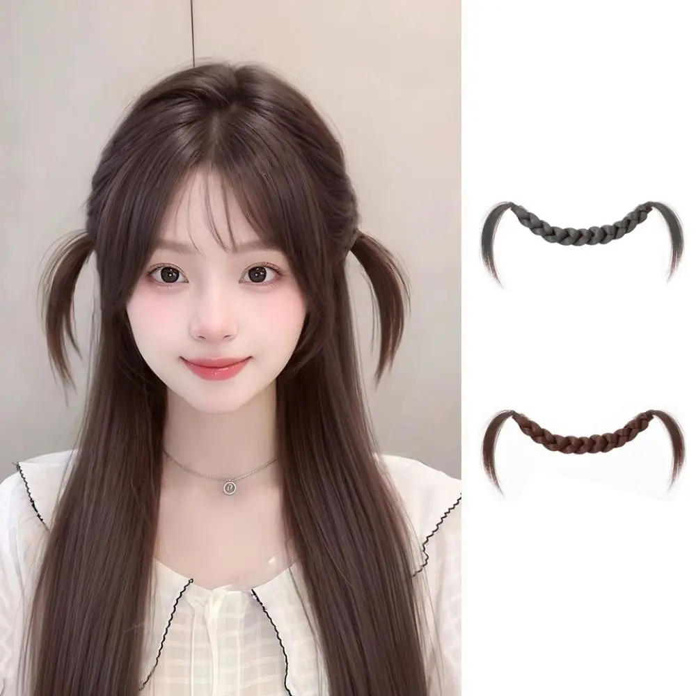 

New Synthetic Braided Hair Extension Wide Twist Hair Bands Wig Hair Clip Fluffy Drooping Ears Braided Headband Wig Headwear