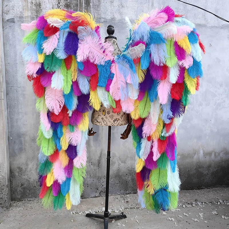 Ostrich hair wings feather props window wedding shooting creative color wall decoration style wall decoration wall